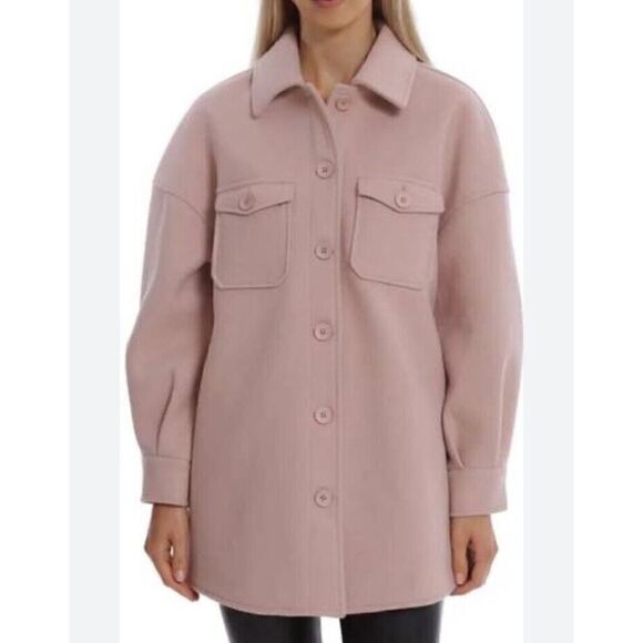 Avec Les Filles Oversized Woven Shacket in Blush Medium - Picture 13 of 13